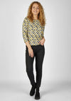 Rabe Round Neckline Print Top, Yellow