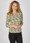 Rabe Round Neckline Print Top, Yellow