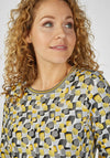 Rabe Round Neckline Print Top, Yellow