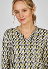 Rabe Notch Neckline Print Top, Yellow