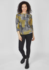 Rabe Ribbed Abstract Print Sweater, Yellow