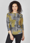 Rabe Ribbed Abstract Print Sweater, Yellow