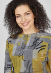Rabe Ribbed Abstract Print Sweater, Yellow