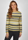 Rabe Multicoloured Stripe Sweater, Yellow