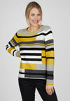 Rabe Multicoloured Stripe Knitted Sweater, Yellow