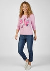 Rabe Abstract Floral & Text T-Shirt, Pink