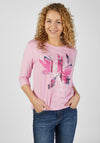 Rabe Abstract Floral & Text T-Shirt, Pink