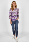 Rabe Round Neck Stiped Top, Violet