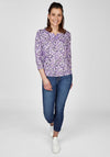 Rabe V-Split Neckline Floral Top, Violet