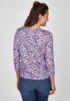 Rabe V-Split Neckline Floral Top, Violet