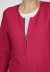 Rabe Full Zip Knitted Short Cardigan, Magenta