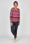 Rabe Stripe Print Sweater, Magenta