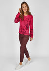 Rabe Artistic Floral Print Sweater, Magenta