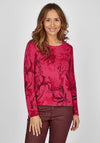 Rabe Artistic Floral Print Sweater, Magenta