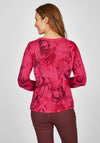 Rabe Artistic Floral Print Sweater, Magenta