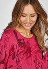 Rabe Artistic Floral Print Sweater, Magenta