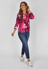Rabe Artistic Floral & Rhinestone Top, Magenta