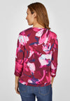 Rabe Artistic Floral & Rhinestone Top, Magenta