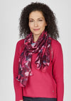 Rabe Artistic Floral Print Scarf, Magenta