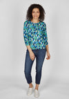 Rabe Abstract Print Notch Neck Top, Blue