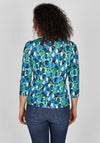Rabe Abstract Print Notch Neck Top, Blue