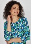 Rabe Abstract Print Notch Neck Top, Blue