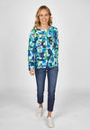Rabe Bold Print Ribbed Top, Blue