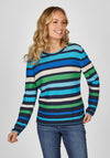 Rabe Multicoloured Stripe Knitted Sweater, Blue