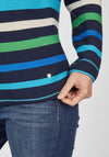 Rabe Multicoloured Stripe Knitted Sweater, Blue