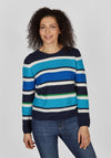 Rabe Block Stripe Knitted Sweater, Blue