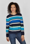 Rabe Block Stripe Knitted Sweater, Blue
