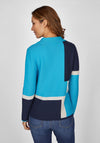 Rabe Colour Block Half Zip Sweater, Blue
