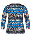 Rabe Round Neck Abstract Print Top, Blue