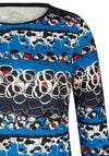 Rabe Round Neck Abstract Print Top, Blue