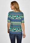 Rabe Round Neck Multi Print Top, Multi