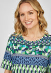 Rabe Round Neck Multi Print Top, Multi