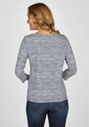 Rabe Bateau Neckline Striped top with Print, Multi