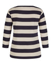 Rabe Faux Drawstring Neckline Stripe Top, Navy & White