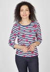 Rabe Floral & Stripe Pattern T-Shirt, Multi