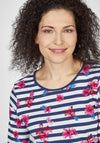 Rabe Floral & Stripe Pattern T-Shirt, Multi