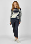 Rabe Contrast Stripe Sweater, Navy & Off White