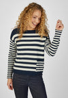 Rabe Contrast Stripe Sweater, Navy & Off White