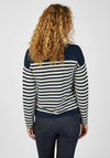 Rabe Contrast Stripe Sweater, Navy & Off White