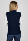 Rabe Drawstring Neck Knitted Body Warmer, Navy