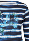 Rabe Ribbed Embellished Striped Sweater, Blue