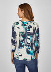 Rabe Bold Print Embellished Top, Blue