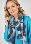 Rabe Bold Print Scarf, Blue