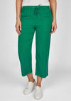 Rabe Drawstring Waist Straight Cut Crop Trouser, Green
