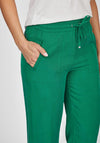 Rabe Drawstring Waist Straight Cut Crop Trouser, Green