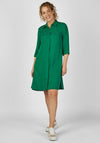 Rabe Embellished Pockets Knee Length Shirt Dress, Green